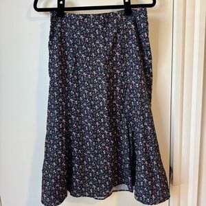 Midi Navy Floral Skirt
